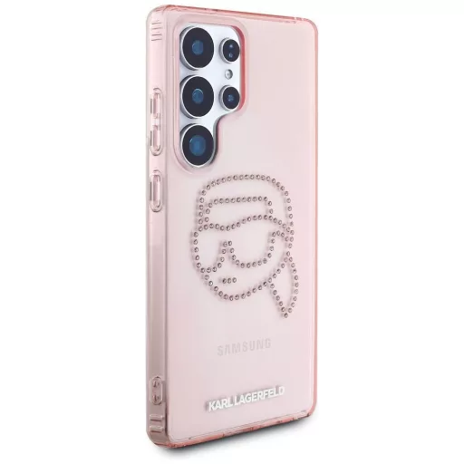 KARL LAGERFELD tok SAMSUNG S25 Ultra KLHCS25LHKHDCELP (IML Rhinestones K Head) rózsaszín