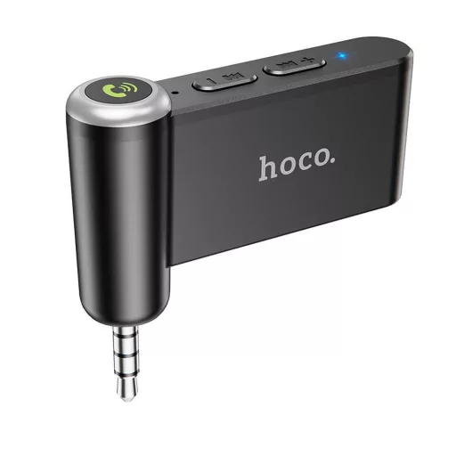 Hoco AUX Bluetooth autós vevő 3,5 mm jack E58 fekete