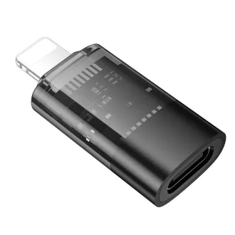   OTG Lightning–USB-C adapter, Hoco UA36A, átlátszó fekete