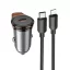 Hoco autós töltő USB-C QC PD 30W + USB-C – Lightning kábel NZ16 fém szürke