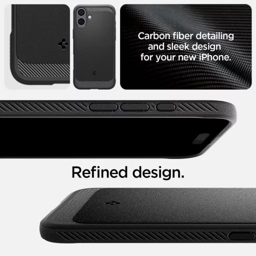SPIGEN tok RUGGED ARMOR MAG Magsafe kompatibilis  iPhone 16 matte fekete