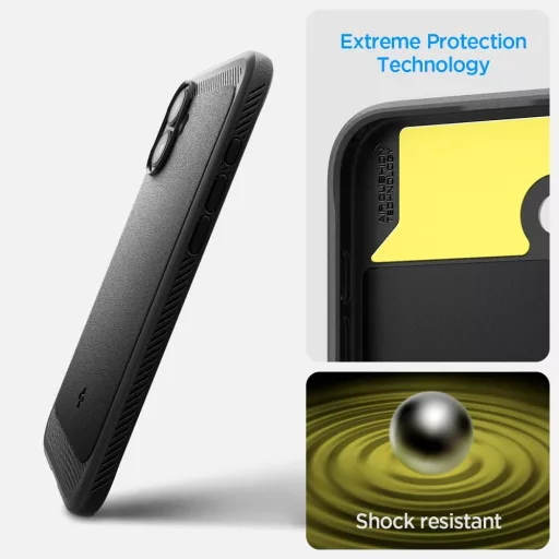 SPIGEN tok RUGGED ARMOR MAG Magsafe kompatibilis  iPhone 16 matte fekete
