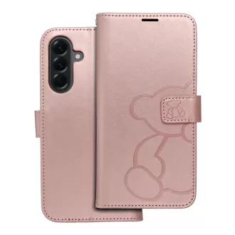 Mezzo Flip tok SAMSUNG A56 5G teddy bear rozéarany