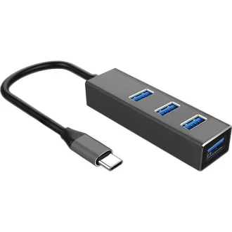 ART adapter HUB 4in1 Type C HUB USBC-USB3 OEM-C15 fekete
