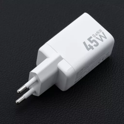 Forcell F-Energy hálózati töltő Mini GaN III 2×USB-C PD QC4.0 45W VT-36B fehér
