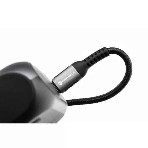 Forcell F-Energy USB-C – USB-C töltőkábel Cafule C260 QC4.0 PD 5A 100W 0,25 m fekete