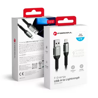   Forcell F-Energy USB-A – Lightning töltőkábel Cafule C257 2,4A 12W 0,25 m fekete