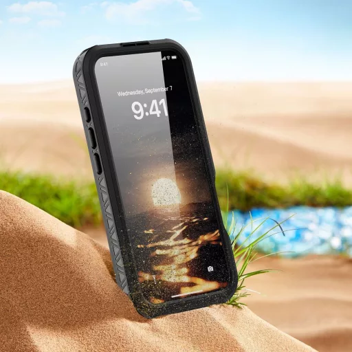 iPhone 16 Pro Shellbox GT vízálló MagSafe kompatibilis tok fekete