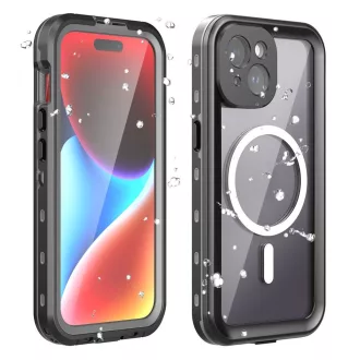   iPhone 15 Shellbox DOT vízálló MagSafe kompatibilis tok fekete