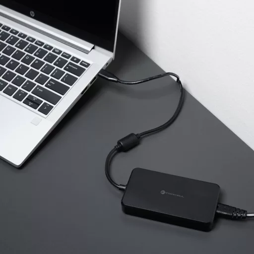 FORCELL F-ENERGY univerzális laptop töltő USB-C 90W + 6 adapter E856 fekete