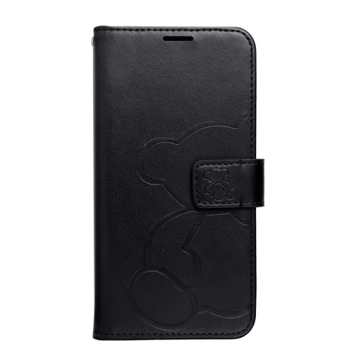 Mezzo Flip tok XIAOMI Redmi Note 14 4G (GLOBAL - 164,84mm x 78,15mm x 8,16mm) teddy bear fekete