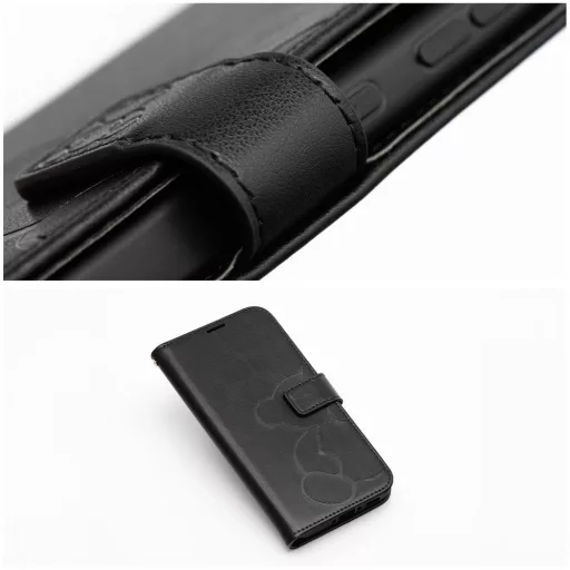 Mezzo Flip tok XIAOMI Redmi Note 14 4G (GLOBAL - 164,84mm x 78,15mm x 8,16mm) teddy bear fekete