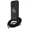 GUESS tok iPhone 16 GUHCP16SP4GMGCRK (CBDY PU 4G Big Logo W/Cord Strap) Fekete