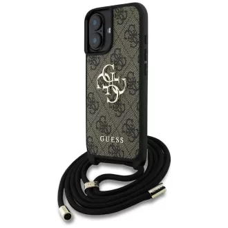   GUESS tok iPhone 16 GUHCP16SP4GMGCRW (CBDY PU 4G Big Logo W/Cord Strap) barna