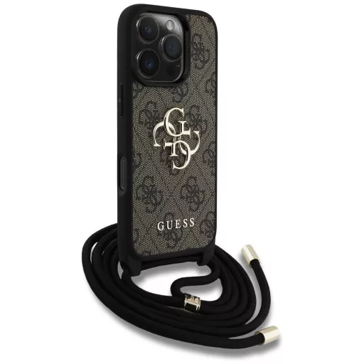 GUESS tok iPhone 16 Pro Max GUHCP16XP4GMGCRW (CBDY PU 4G Big Logo W/Cord Strap) barna