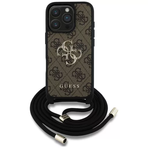 GUESS tok iPhone 16 Pro Max GUHCP16XP4GMGCRW (CBDY PU 4G Big Logo W/Cord Strap) barna
