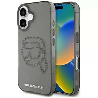   KARL LAGERFELD tok iPhone 16 Pro KLHCP16LHKHDCELK (IML Rhinestones S K Head) fekete
