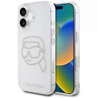   KARL LAGERFELD tok iPhone 16 KLHCP16SHKHDCELT (IML Rhinestones K Head) átlátszó