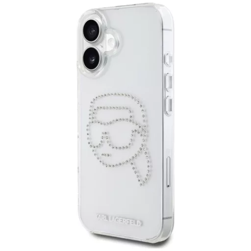 KARL LAGERFELD tok iPhone 16 KLHCP16SHKHDCELT (IML Rhinestones K Head) átlátszó