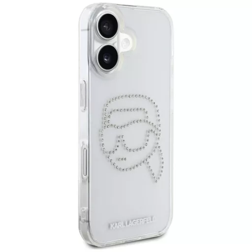 KARL LAGERFELD tok iPhone 16 KLHCP16SHKHDCELT (IML Rhinestones K Head) átlátszó