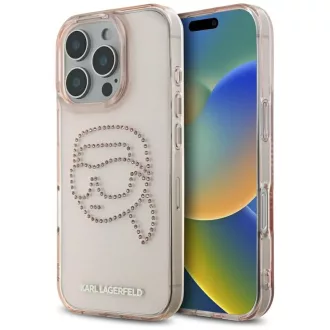   KARL LAGERFELD tok iPhone 16 Pro KLHCP16LHKHDCELP (IML Rhinestones S K Head) rózsaszín