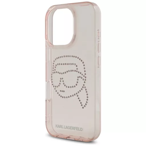 KARL LAGERFELD tok iPhone 16 Pro KLHCP16LHKHDCELP (IML Rhinestones S K Head) rózsaszín