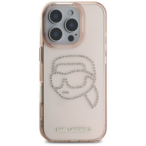 KARL LAGERFELD tok iPhone 16 Pro Max KLHCP16XHKHDCELP (IML Rhinestones S K Head) rózsaszín