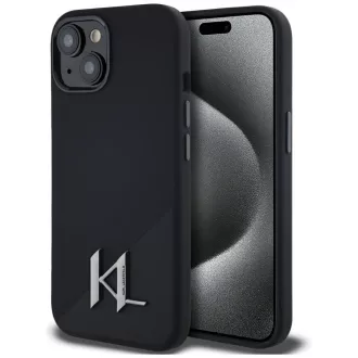   KARL LAGERFELD tok iPhone 15 Magsafe kompatibilis KLHMP15SSCMKMPCK (Silicone Initial Metal Logo) fekete