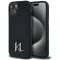 KARL LAGERFELD tok iPhone 15 Magsafe kompatibilis KLHMP15SSCMKMPCK (Silicone Initial Metal Logo) fekete