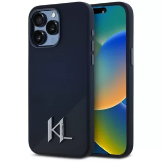   KARL LAGERFELD tok iPhone 15 Pro Magsafe kompatibilis KLHMP15LSCMKMPCK (Silicone Initial Metal Logo) fekete