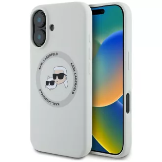   KARL LAGERFELD tok iPhone 16 Magsafe kompatibilis KLHMP16SSKCHTCE (Silicone KC Heads) bézs