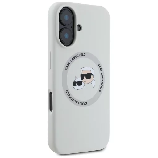 KARL LAGERFELD tok iPhone 16 Magsafe kompatibilis KLHMP16SSKCHTCE (Silicone KC Heads) bézs