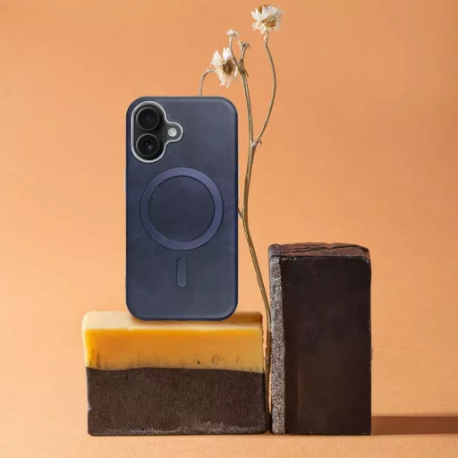 Gentleman Mag Cover tok iPhone 16 PRO MAX  Magsafe kompatibilis sötétkék