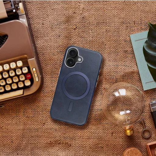 Gentleman Mag Cover tok iPhone 16 PRO MAX  Magsafe kompatibilis sötétkék