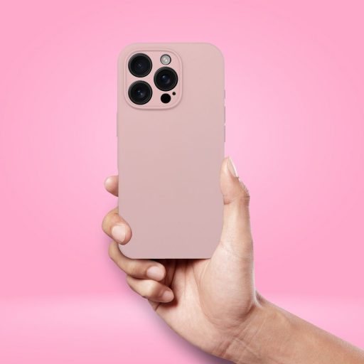 Szilikon tok 2 mm iPhone 15  Magsafe kompatibilis púderrózsaszín