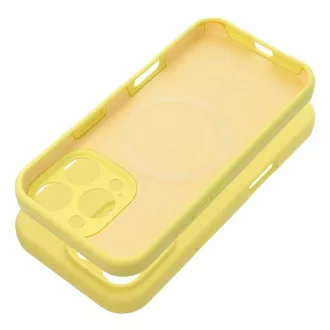 iPhone 15 szilikon tok 2mm MagSafe kompatibilis sárga