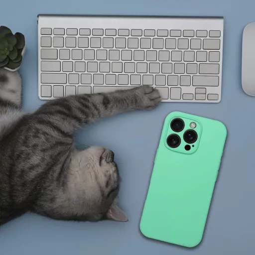 Szilikon tok 2 mm iPhone 16 PRO MAX  Magsafe kompatibilis menta