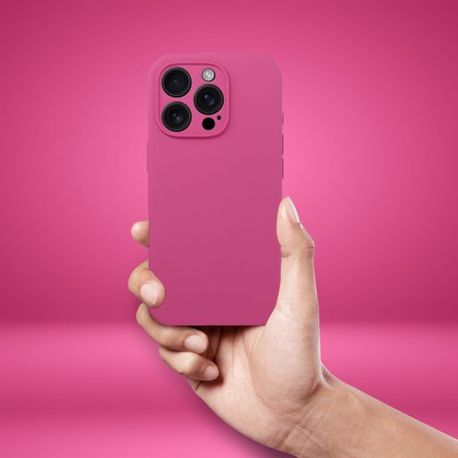 Szilikon tok 2 mm iPhone 16 PLUS  Magsafe kompatibilis rózsaszín