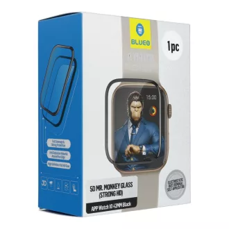   5D Mr. Monkey Üvegfólia -  Apple Watch 10/11 42MM fekete (Anti-Static Strong HD)