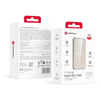   Forcell F-Energy MagSafe kompatibilis powerbank SuperSlim F5K8 QC4.0 PD3.0 15W 5000 mAh titanium desert