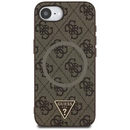 GUESS tok iPhone 16e (SE 4 2025) Magsafe kompatibilis GUHMPSE4P4TDPW (PU 4G RingTriangle Logo) barna