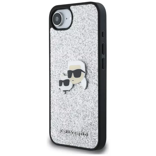KARL LAGERFELD tok iPhone 16e (SE 4 2025) KLHCPSE4PFGKCPS (Fixed Glitter W/ Ikonik Metal Pin) ezüst