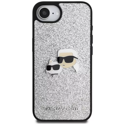 KARL LAGERFELD tok iPhone 16e (SE 4 2025) KLHCPSE4PFGKCPS (Fixed Glitter W/ Ikonik Metal Pin) ezüst