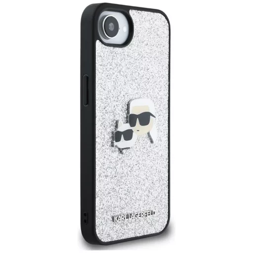 KARL LAGERFELD tok iPhone 16e (SE 4 2025) KLHCPSE4PFGKCPS (Fixed Glitter W/ Ikonik Metal Pin) ezüst