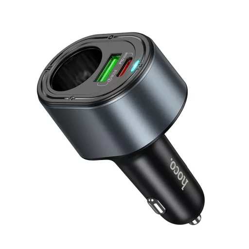 Hoco autós töltő USB-A + USB-C + szivargyújtó PD QC3.0 3A 35W Z56 fekete