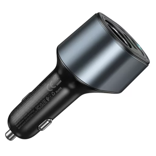 Hoco autós töltő USB-A + USB-C + szivargyújtó PD QC3.0 3A 35W Z56 fekete