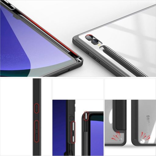 DUX DUCIS tok TOBY, ceruzatartóval, SAMSUNG Tab S10 Ultra/S9 Ultra/S8 Ultra fekete