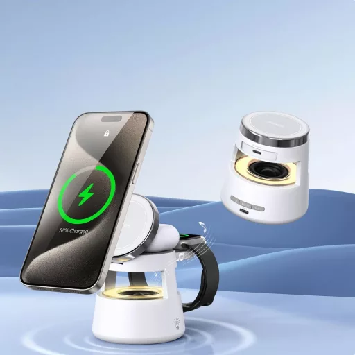 Duzzona 5 az 1-ben mágneses vezeték nélküli töltőállomás Bluetooth hangszóróval W23