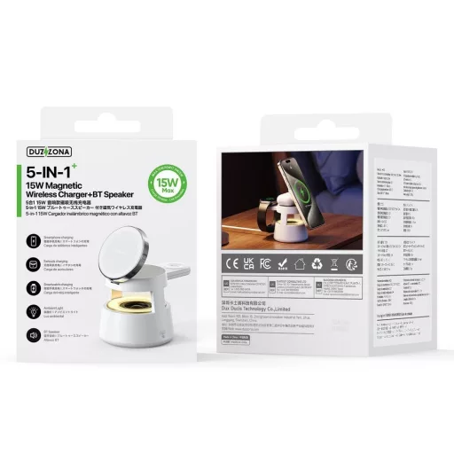 Duzzona 5 az 1-ben mágneses vezeték nélküli töltőállomás Bluetooth hangszóróval W23