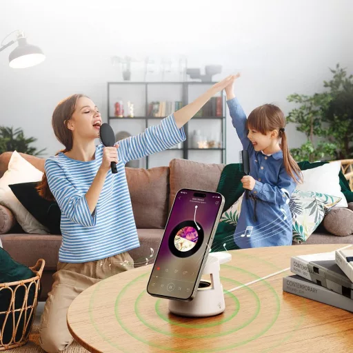 Duzzona 5 az 1-ben mágneses vezeték nélküli töltőállomás Bluetooth hangszóróval W23